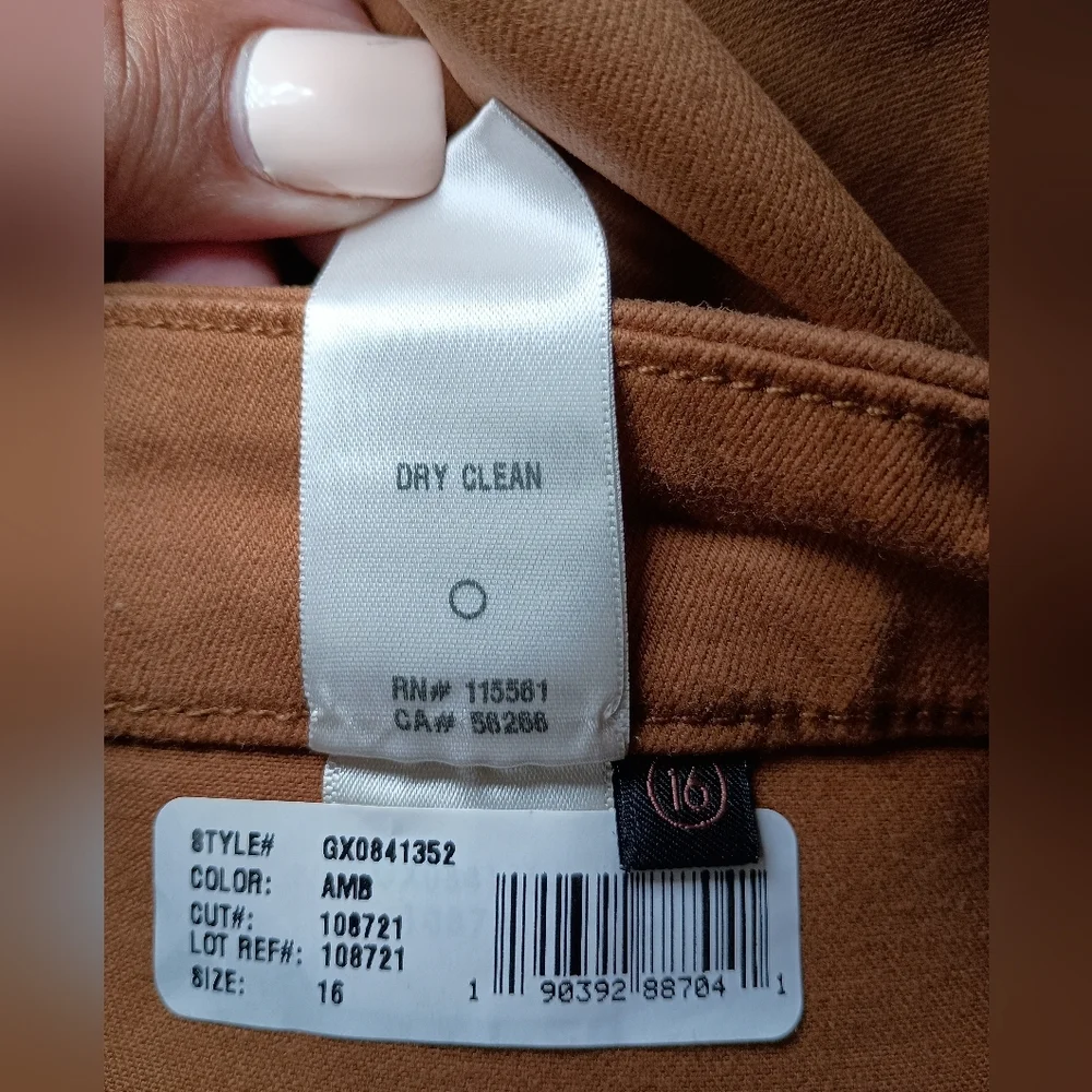 7 for All Mankind High Waist Ankle Skinny in Coated Amber Size 16